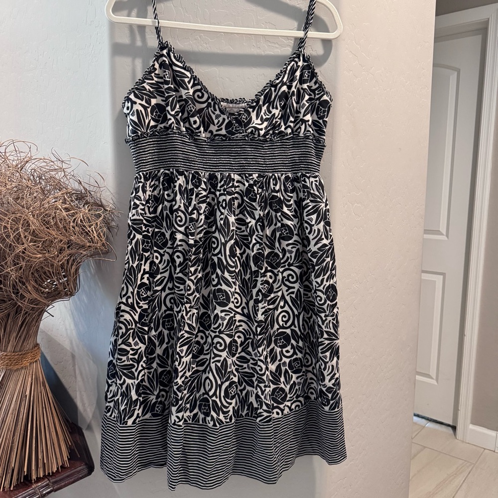 BCBGMaxAzria Monochrome Patterned Dress,‎ Size Large